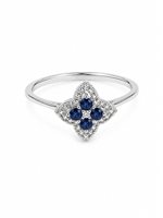 Anello Davite & Delucchi Donna in Oro bianco Zaffiro blu AA 032202 ZF